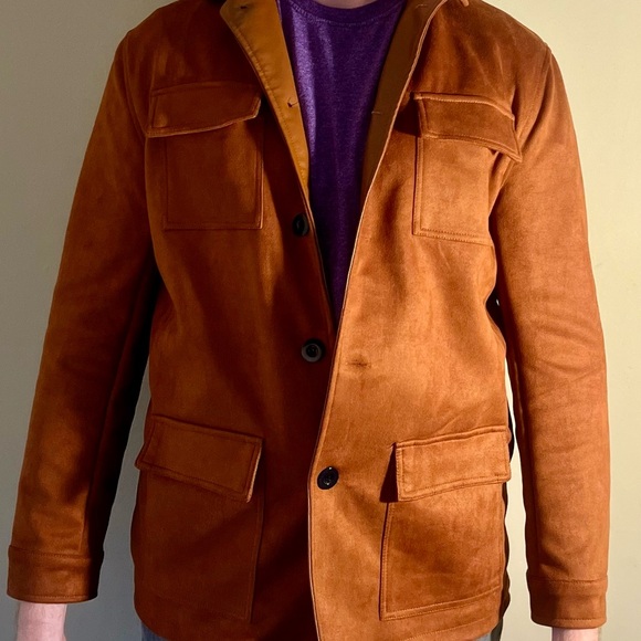 Women's Rust Brown Trench Coat with Notch Lapel - Picture 4 of 6